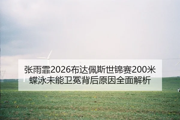 张雨霏2026布达佩斯世锦赛200米蝶泳未能卫冕背后原因全面解析